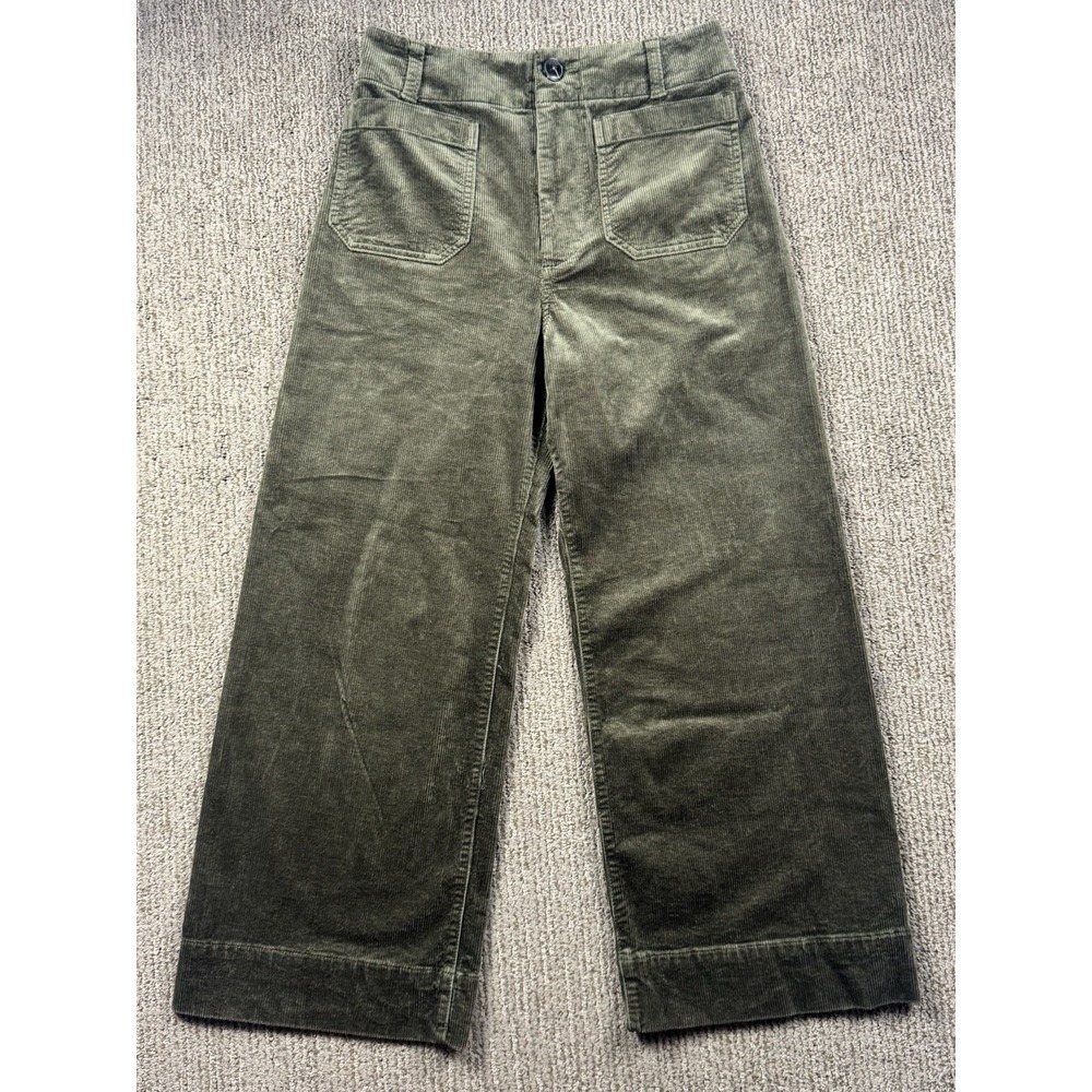 Maeve Womens 27 The Collette Crop Wide Leg Corduroy Pants Patch Pockets Stretch